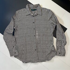 Lauren - Ralph Lauren Black and white houndstooth button up shirt